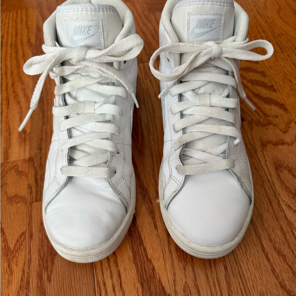Nike White High-Top Leather Sneakers
